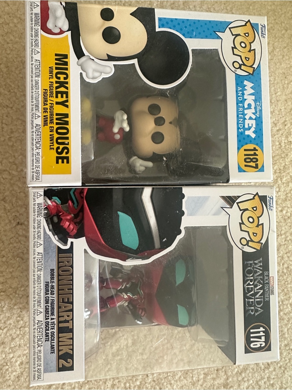 Funko Mickey Mouse & Ironheart MK2 Twin Pop! Set $20 or $12 each